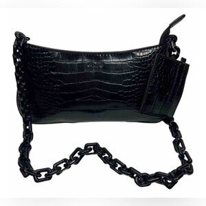 NWT ALDO Griregann Faux Leather Small Shoulder Purse Chain Strap Card Holder Set